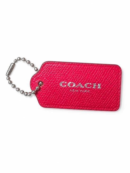 Coach Other - Coach Hot Pink Textured Leather Bag Tag with Silver Hardware
